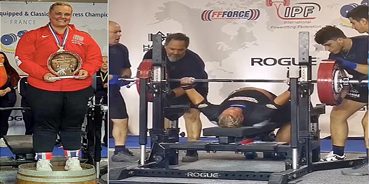 Hildeborg Hugdal Powerlifter in 84KG Class Sets 235.5-kg (519.2-lb) IPF Open & Masters Equipped Bench Press Record