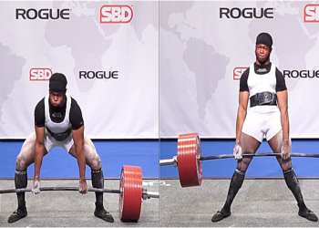 Enahoro Asein (83KG) secures a 380-kg (837.8-lb) Raw Deadlift, setting a new IPF World Record at the 2023 EPF European Championships
