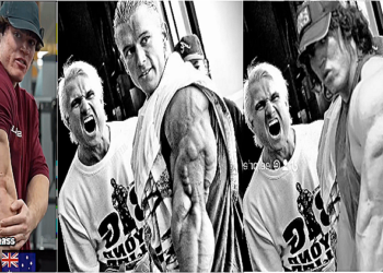 Sam Sulek replicates the legendary Lee Priest/Tom Platz side triceps shot, expressing, "If I can add 5lbs of arm mass, we'll be close"