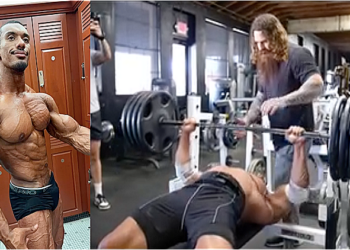 Larry Wheels Shatters Personal Record – Bench Presses 405 lbs for 32 Reps
