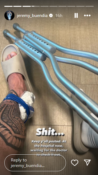 Jeremy Buendia may require more time away from the stage due to a recent setback—a ruptured Achilles tendon.