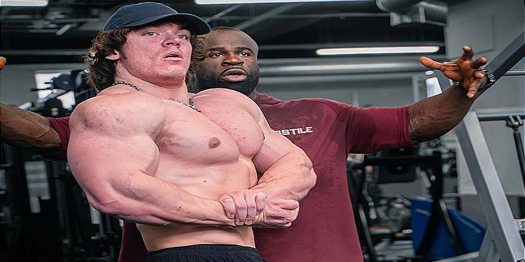 Samson Dauda leads Sam Sulek through a tension-filled chest workout while offering posing tips